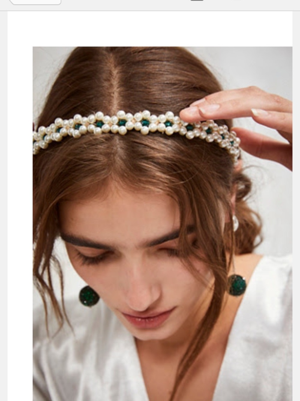 Free People x Curried Pearl Maisie Emerald Beaded Headband